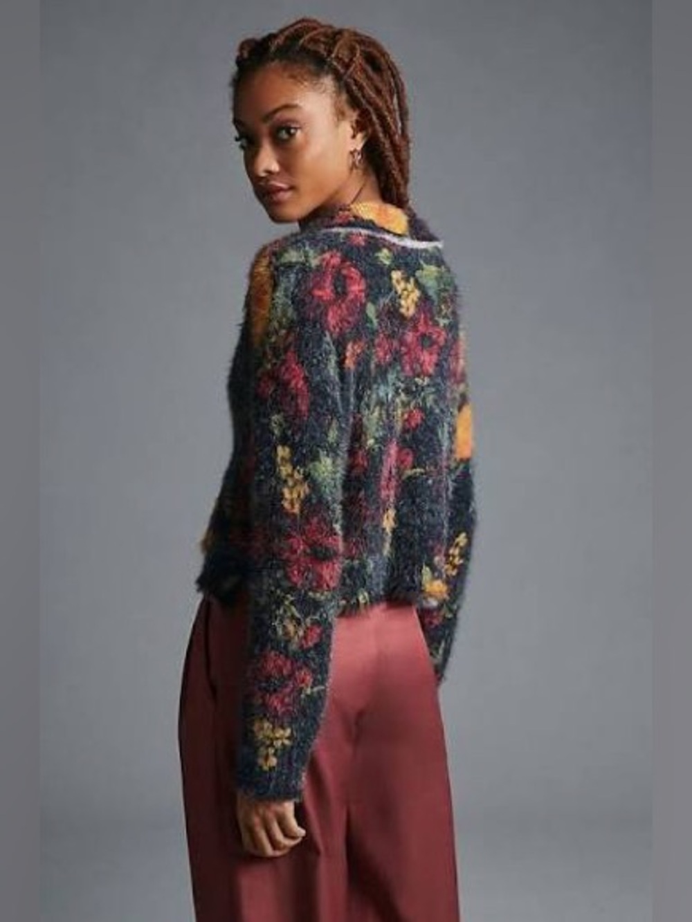 Anthropologie Cropped Eyelash Cardigan Sweater - Picture 3 of 6